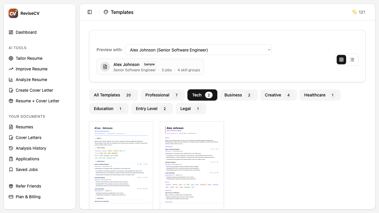 Modern template examples with contemporary designs