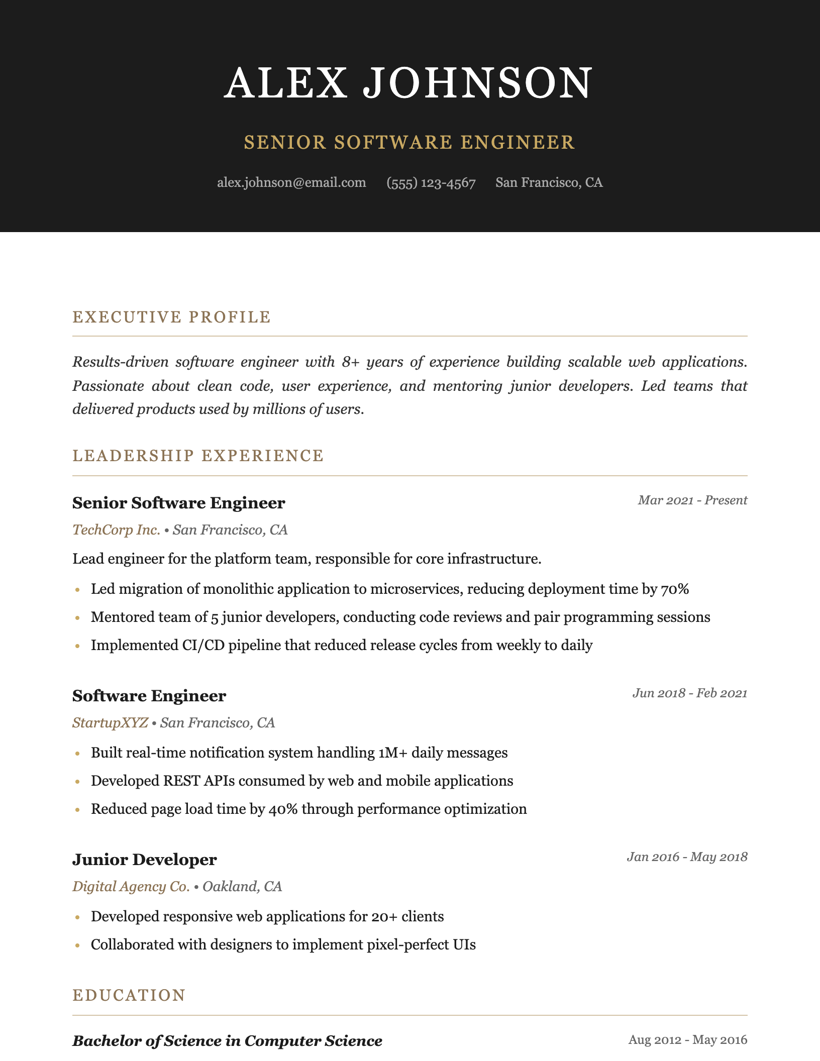 Executive Suite resume template preview