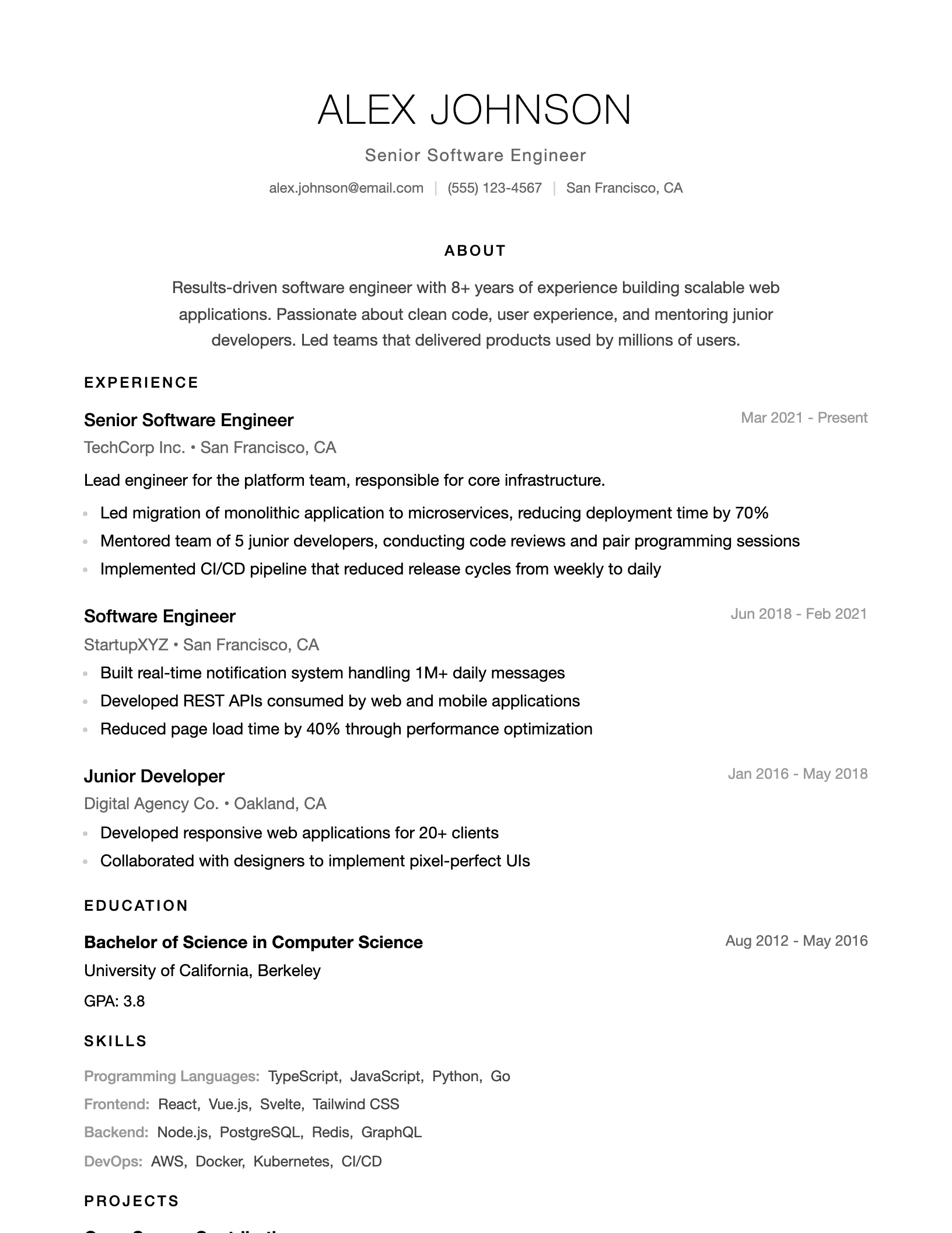 Minimalist Edge template